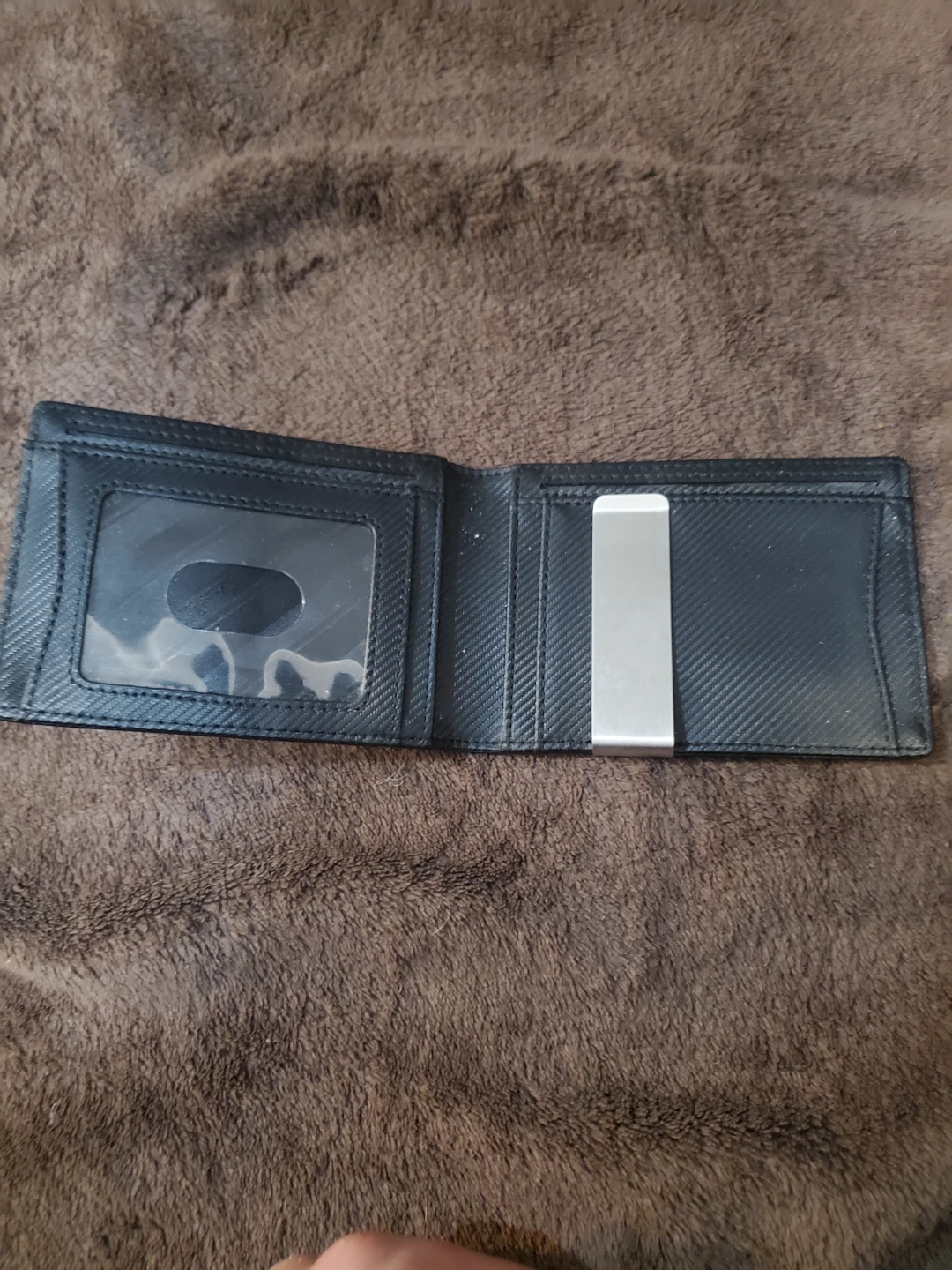 Men's Black Bifold Wallet with Money Clip - photo 2