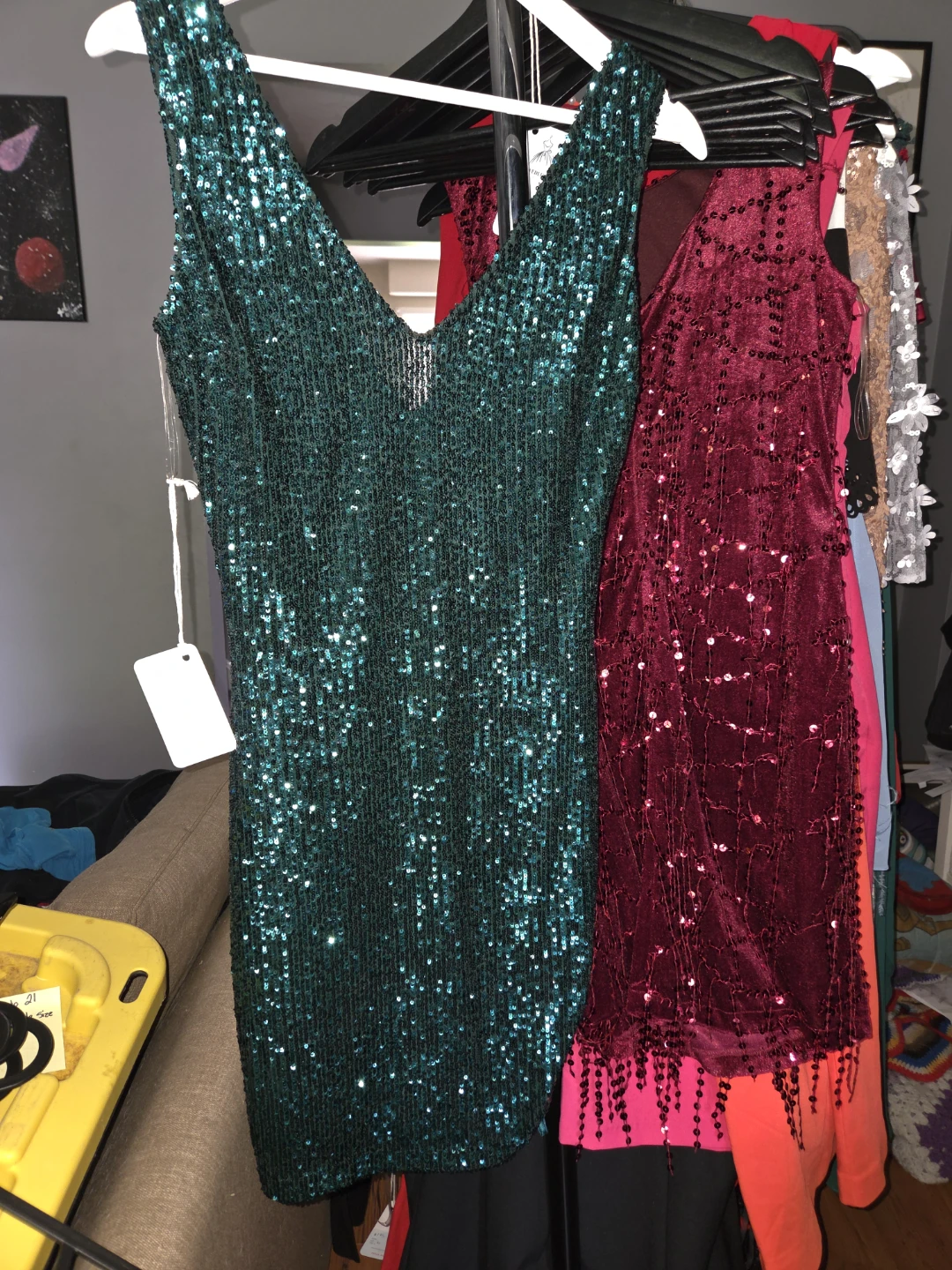 Sequin V-Neck Sleeveless Dress