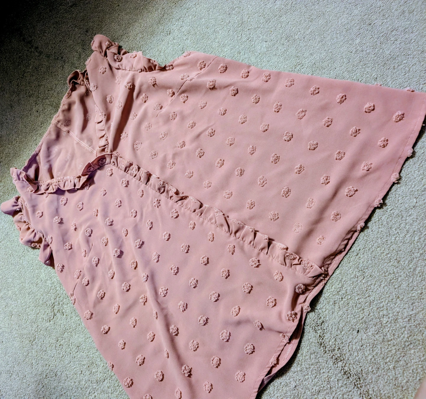 SHEIN CURVE Pink Textured Button-Up Blouse Size 2XL