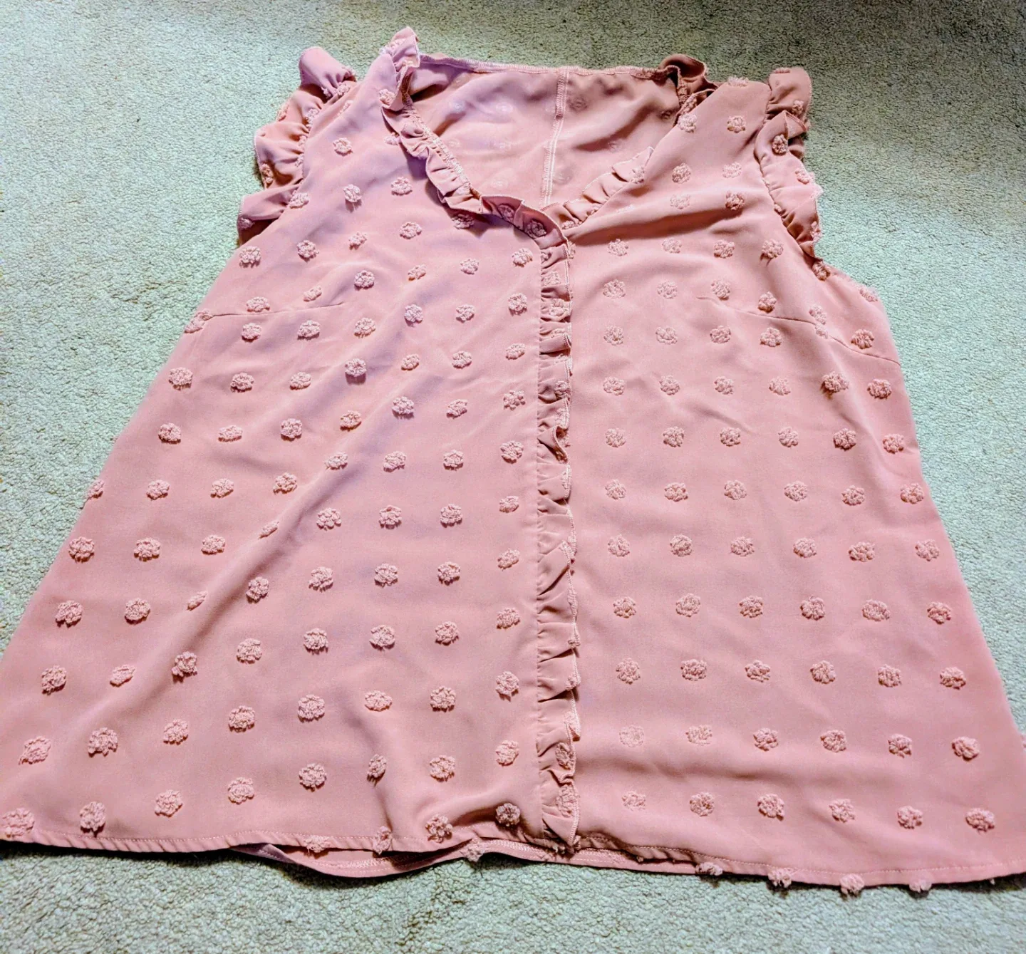 SHEIN CURVE Pink Textured Button-Up Blouse Size 2XL - photo 2
