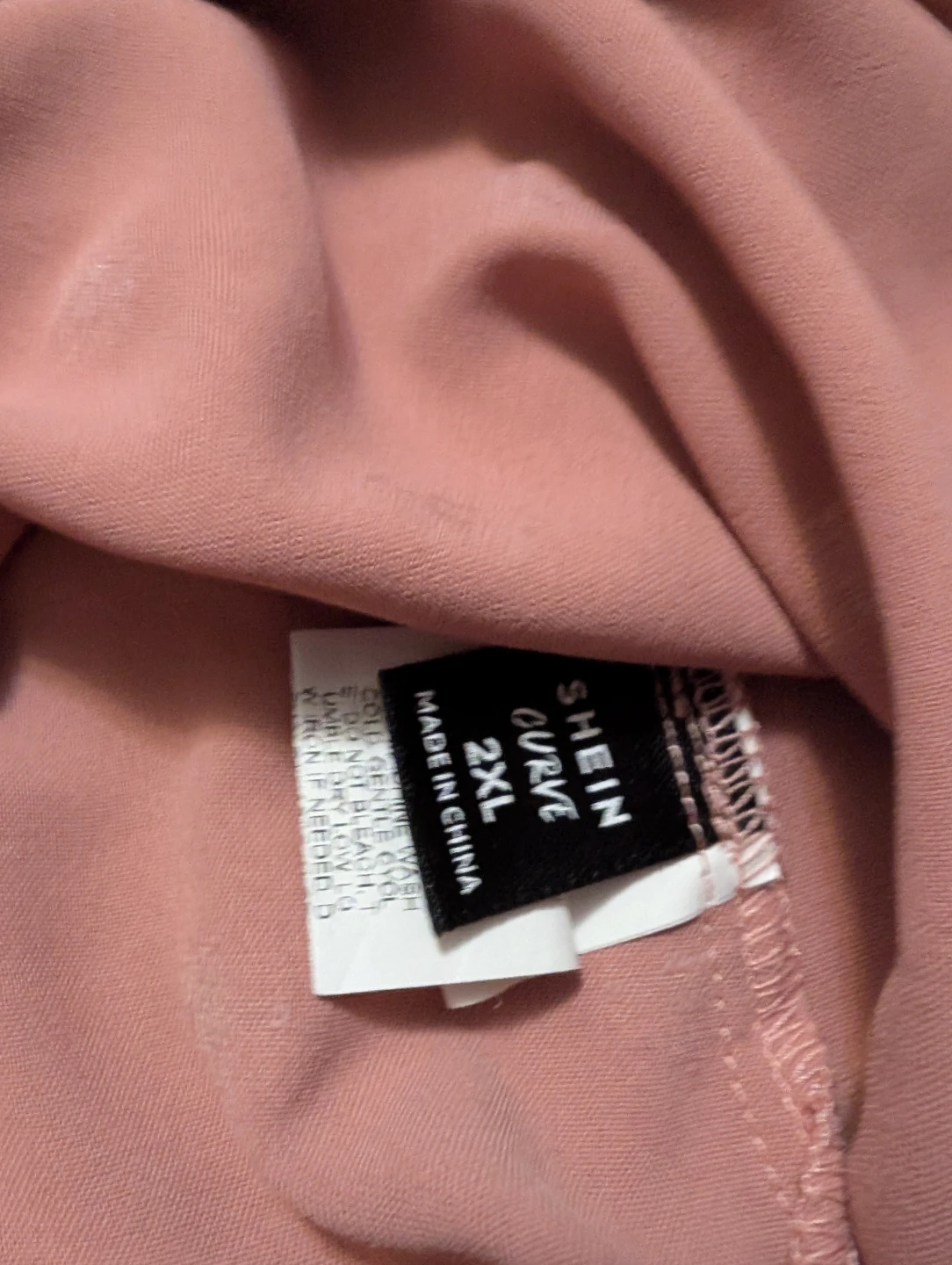 SHEIN CURVE Pink Textured Button-Up Blouse Size 2XL - photo 3