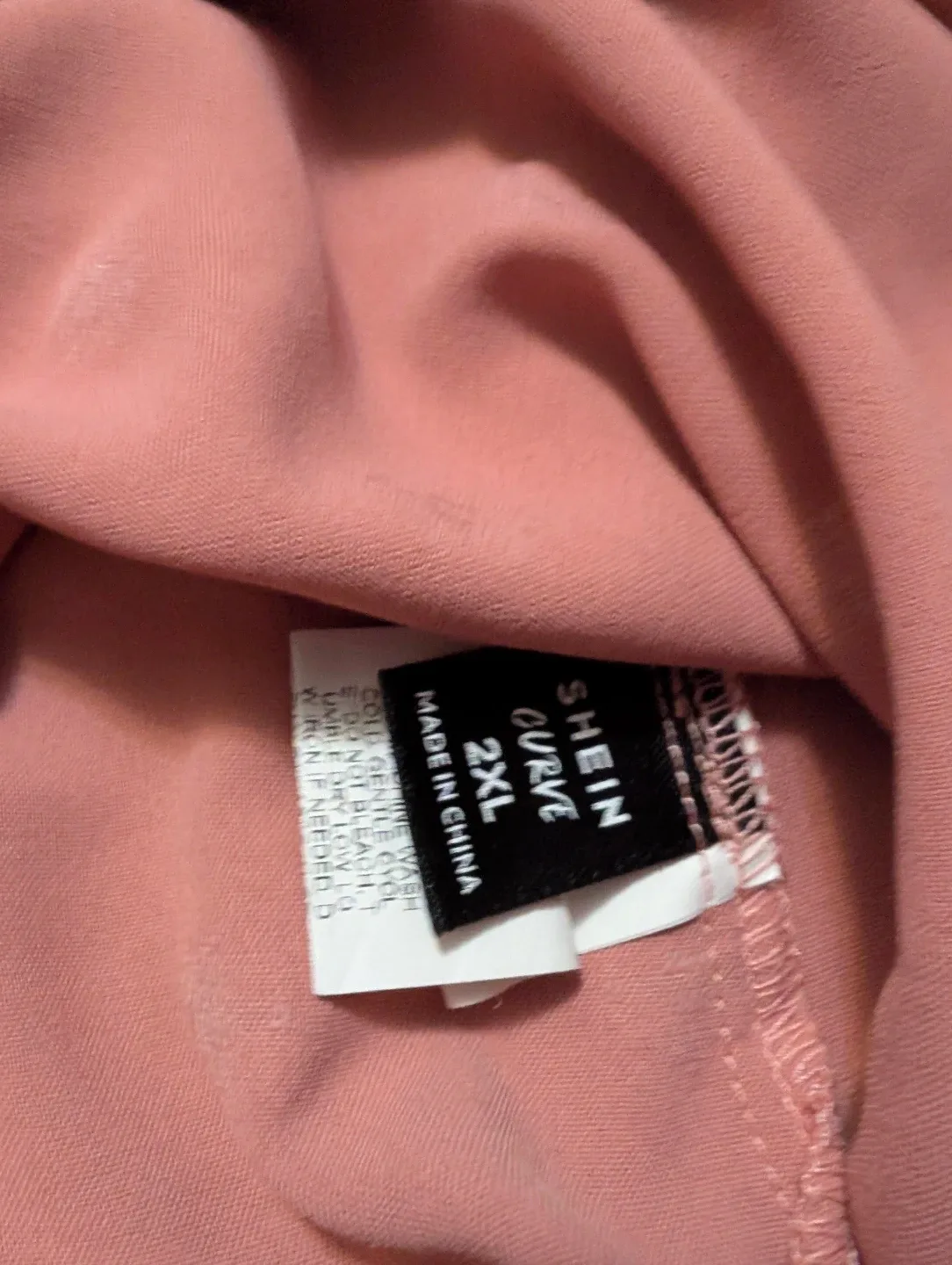 SHEIN CURVE Pink Textured Button-Up Blouse Size 2XL - photo 3