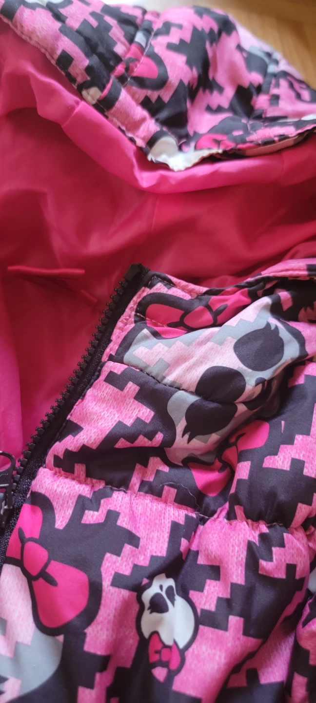 Kids Puffer Jacket with Skull and Bow Pattern size 5 - photo 2