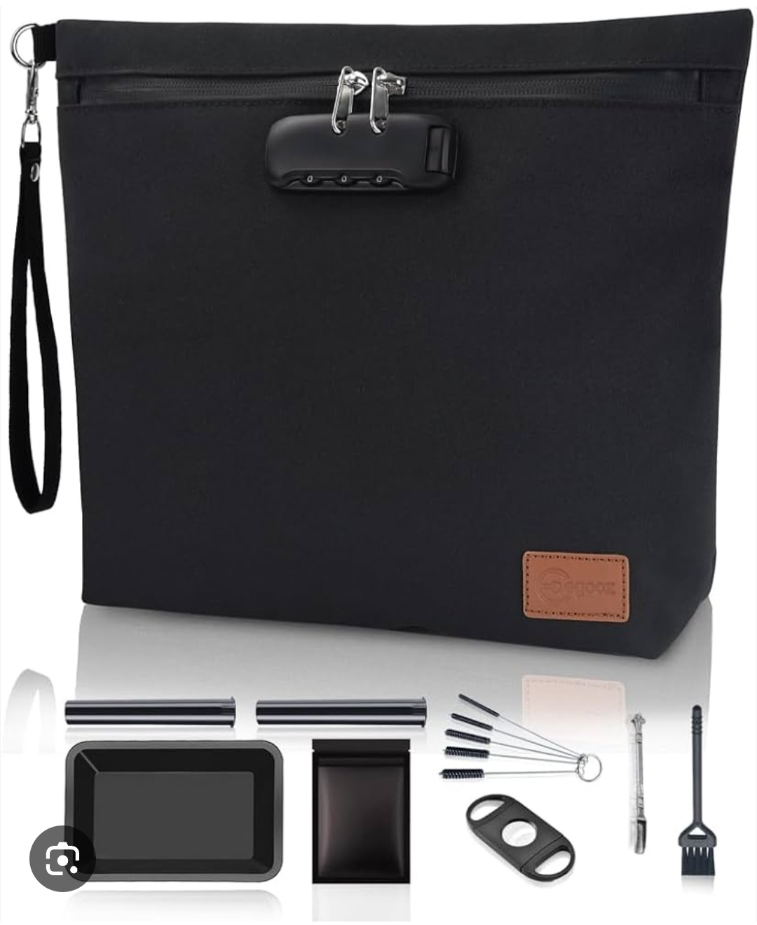 ODGOOZ Black Smell Proof Bag with Lock