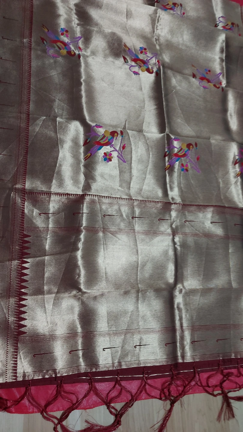 All over gold paithani dupatta Bird Motifs - photo 2