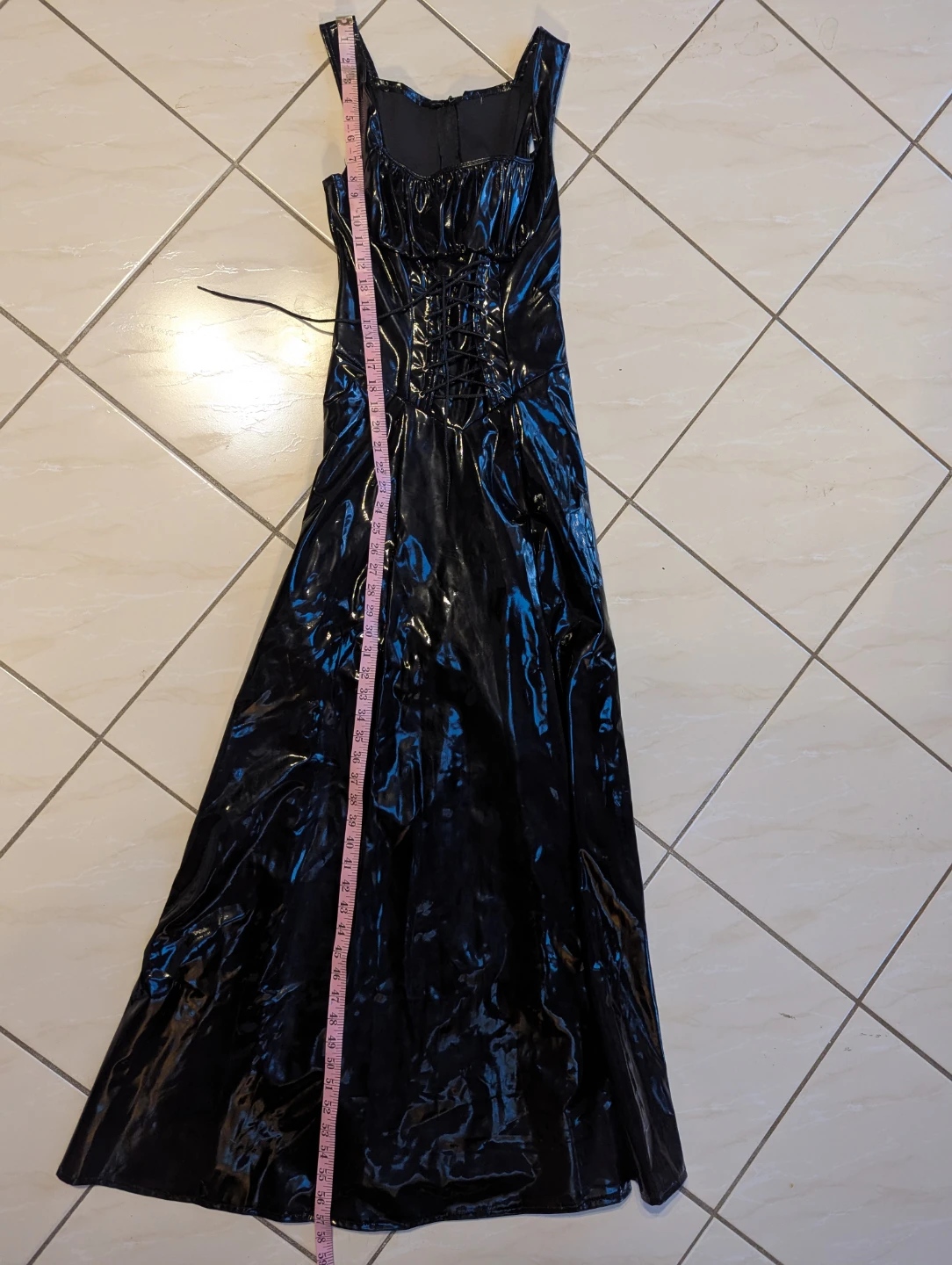 Black Vinyl Corset Dress