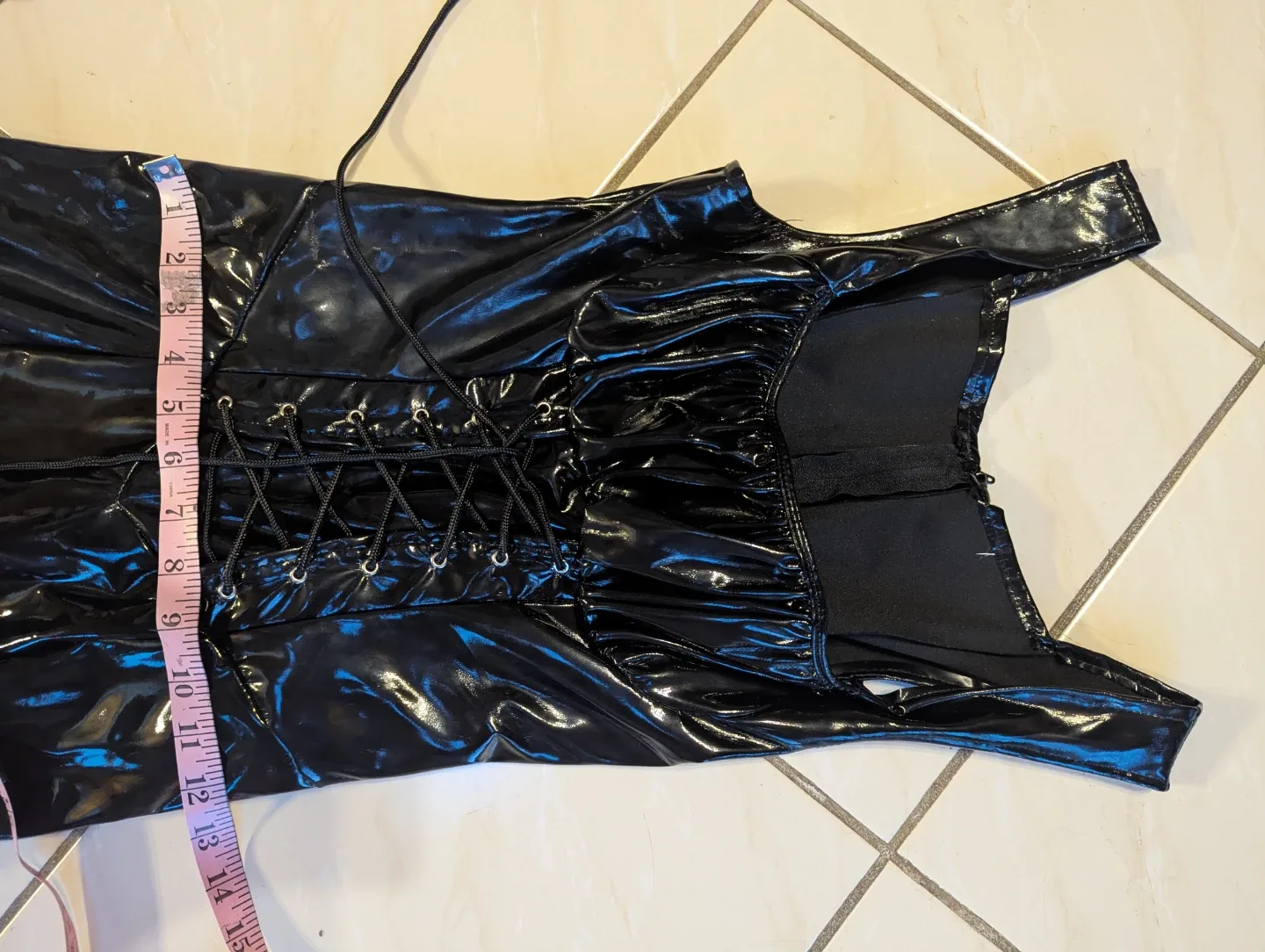 Black Vinyl Corset Dress - photo 2