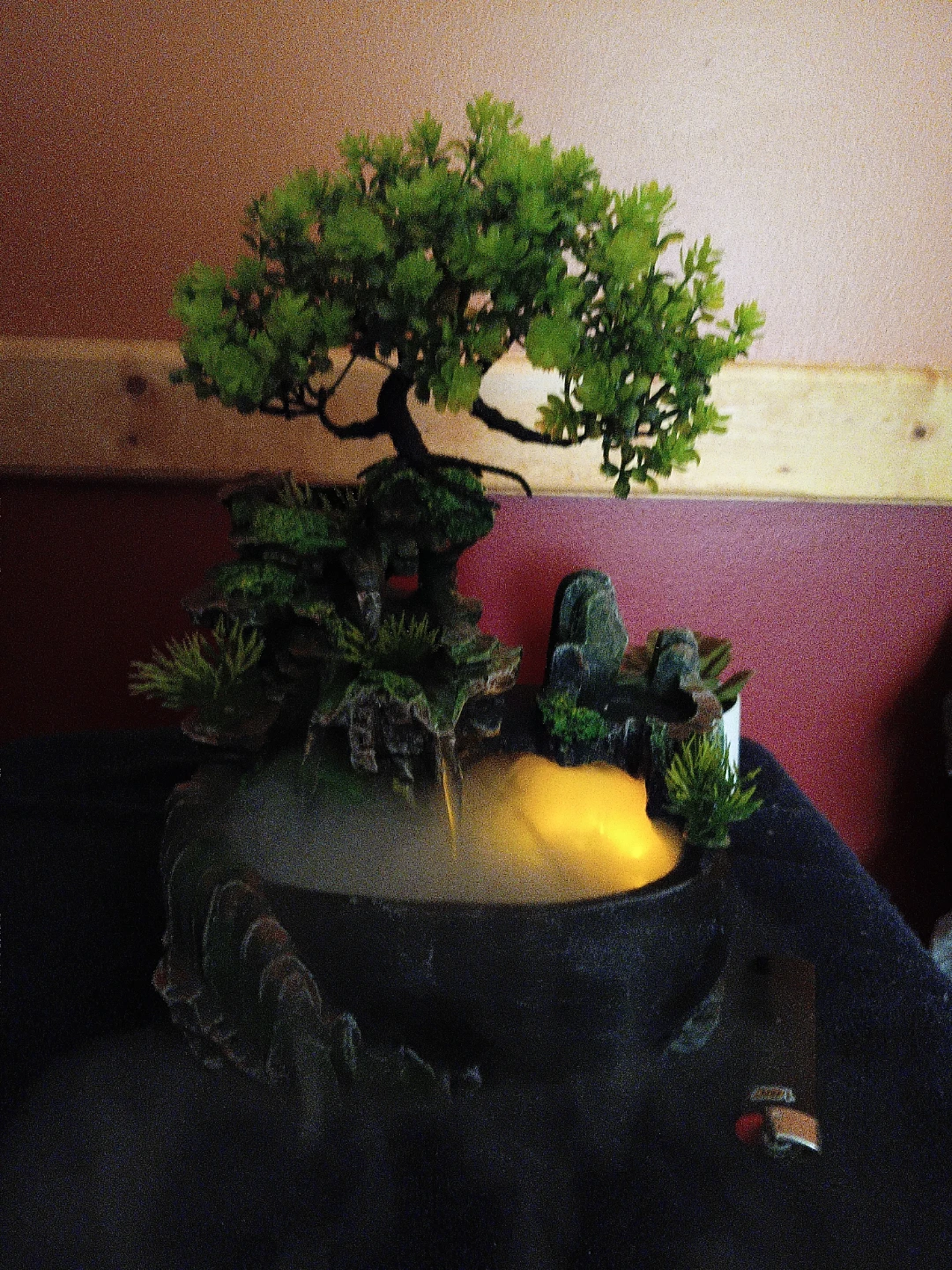 Tabletop Zen Garden Water Feature with Mist