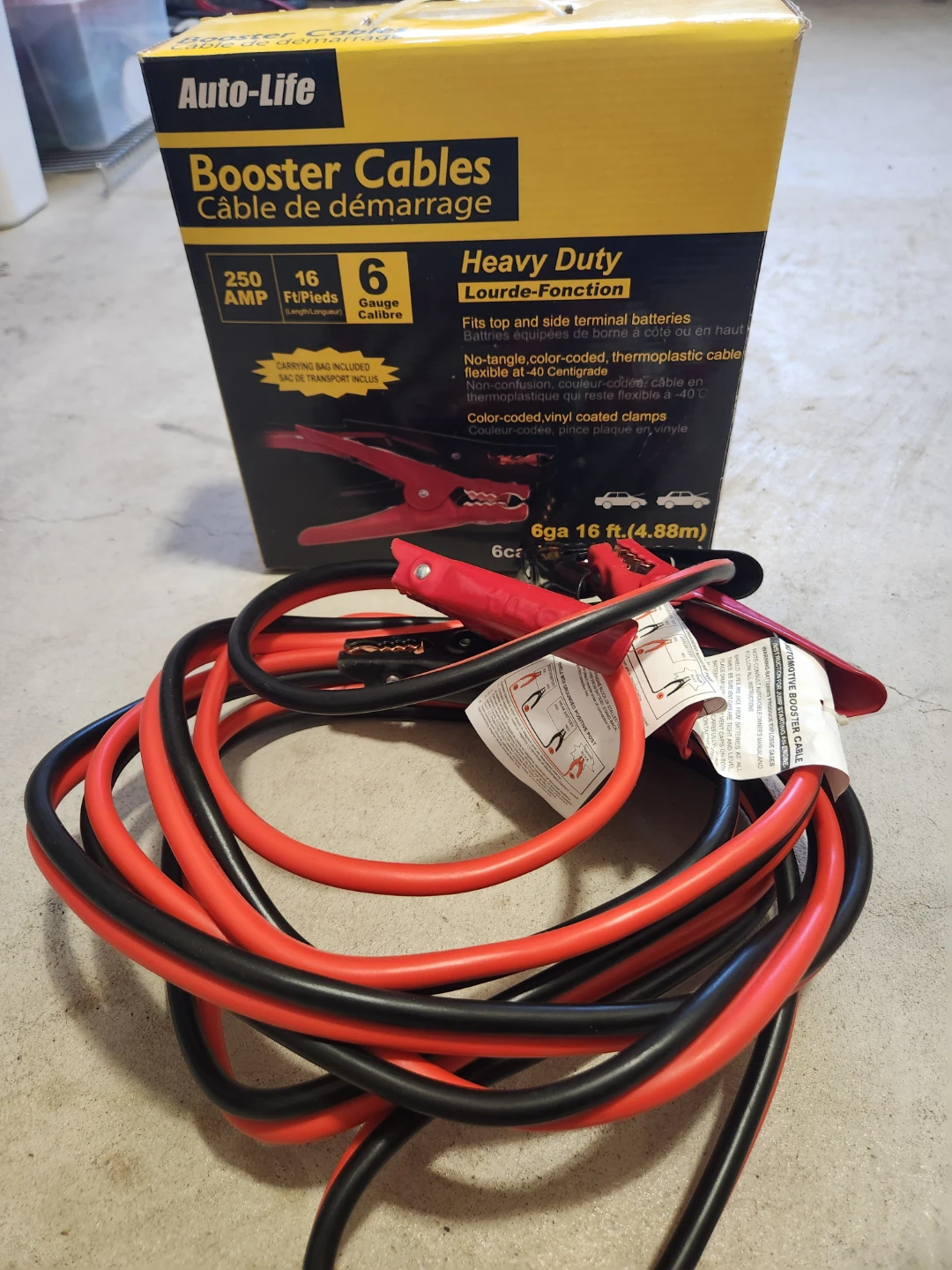 Auto-Life Heavy Duty Booster Cables 250 AMP 16 Ft