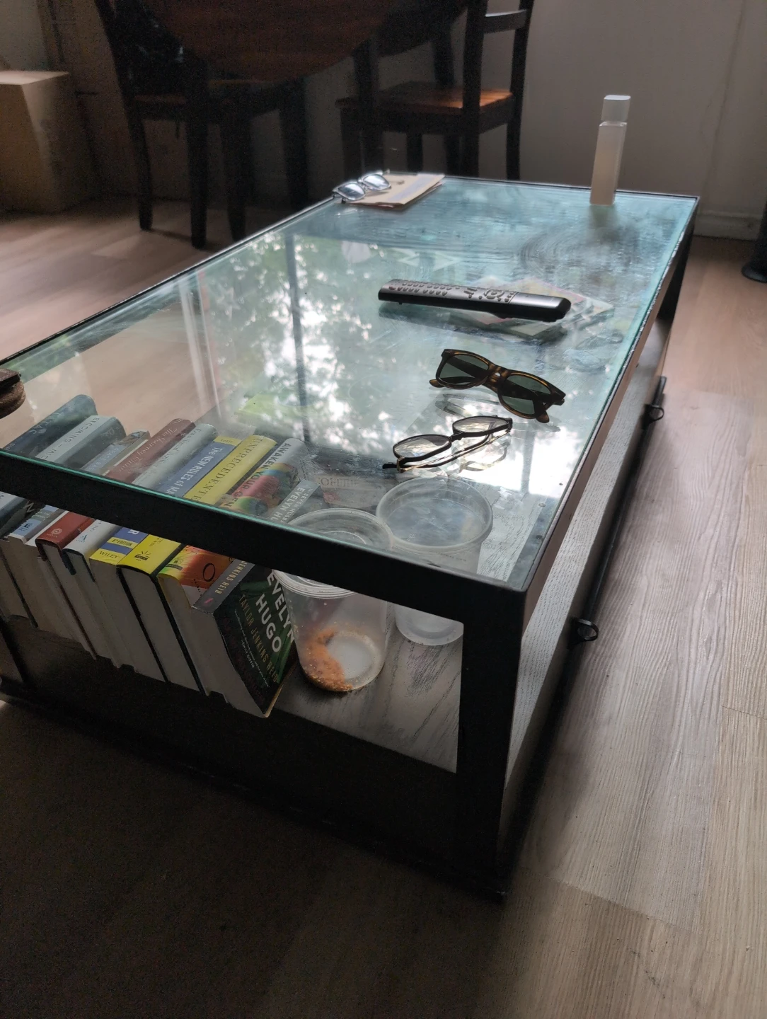 Glass Top Coffee Table with Storage Drawers - photo 2