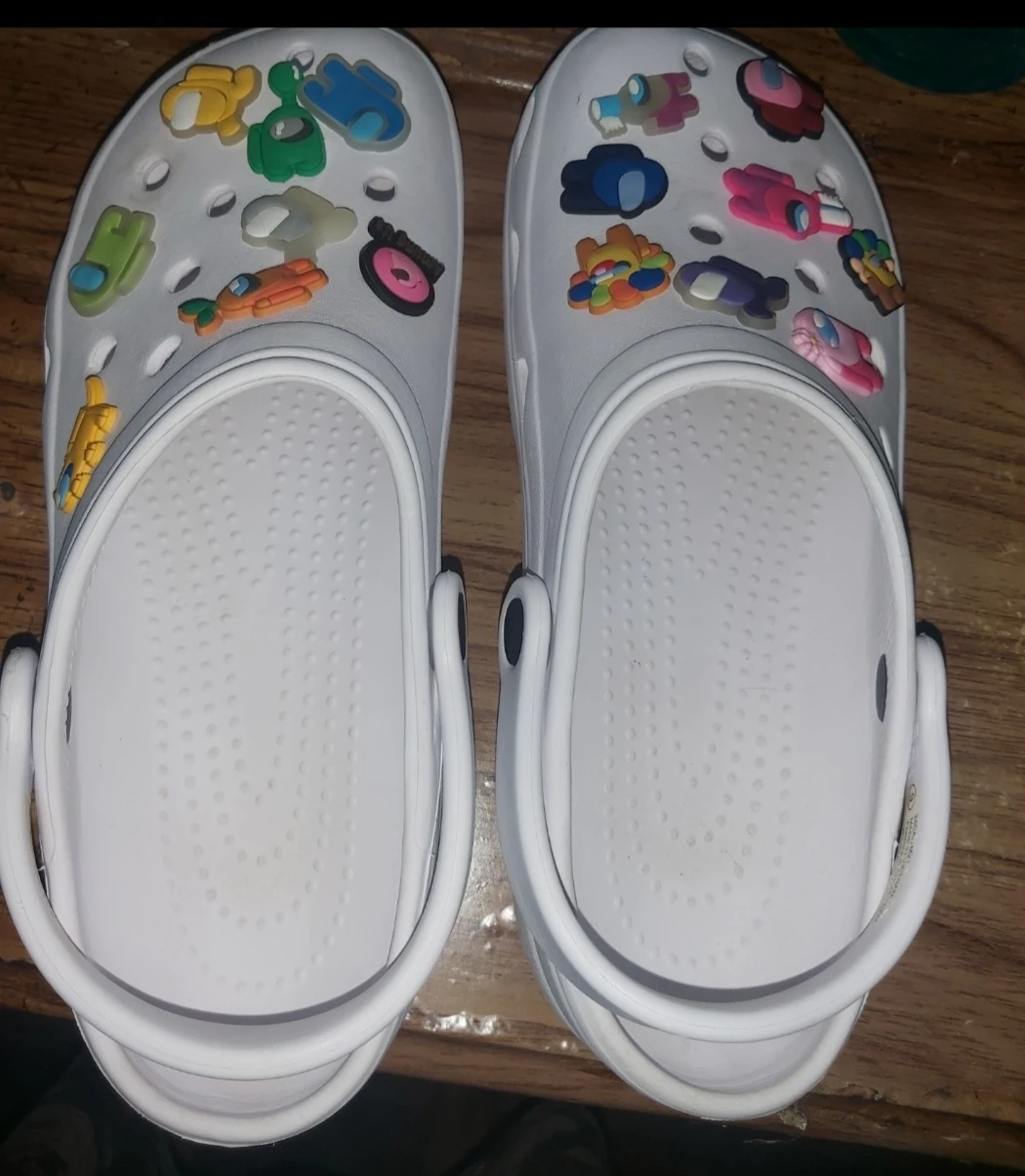 White George Clogs with Among Us Charms - Size 9 - photo 2