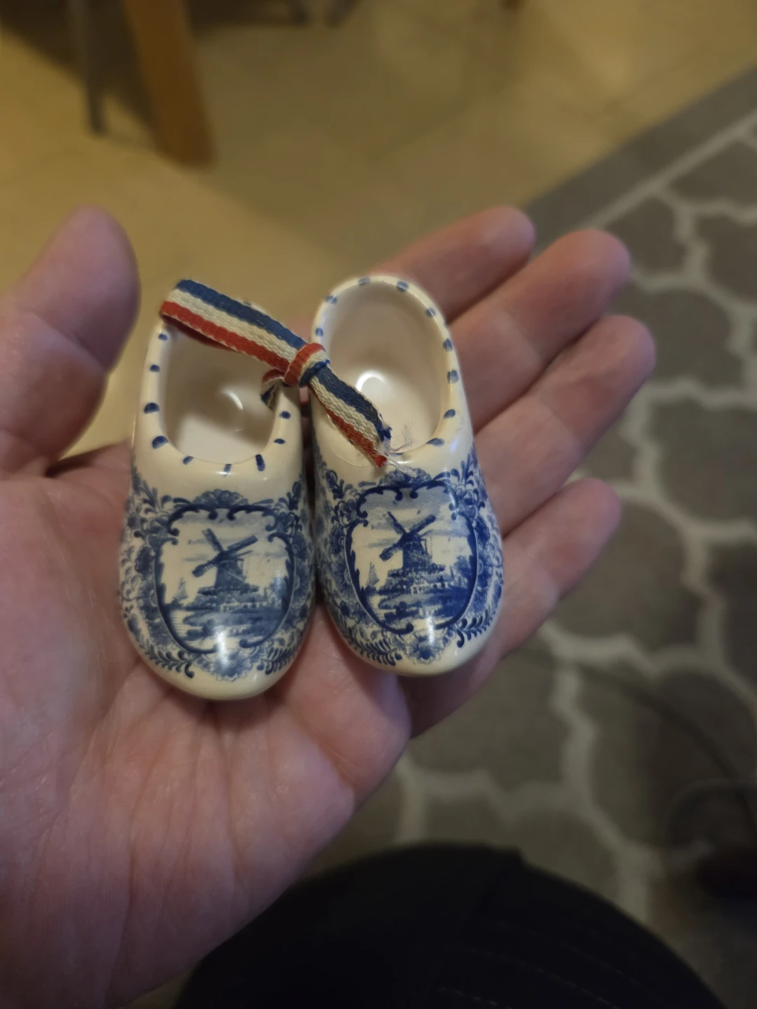 Handmade Delft Blue Ceramic Clogs - photo 2