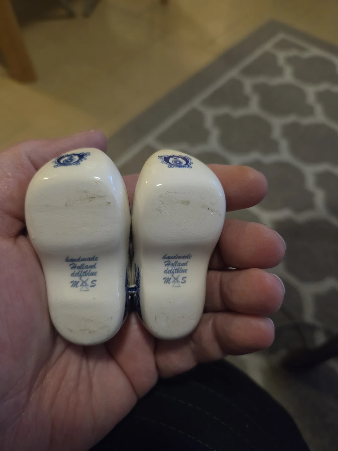 Handmade Delft Blue Ceramic Clogs - photo 3