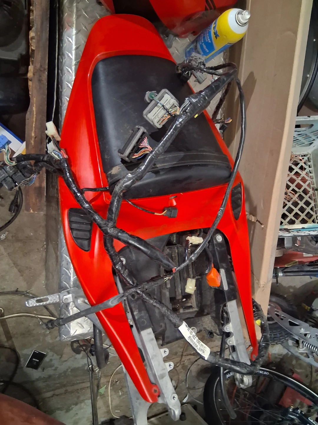 Red Motorcycle Tail Section with Wiring Harness - photo 2