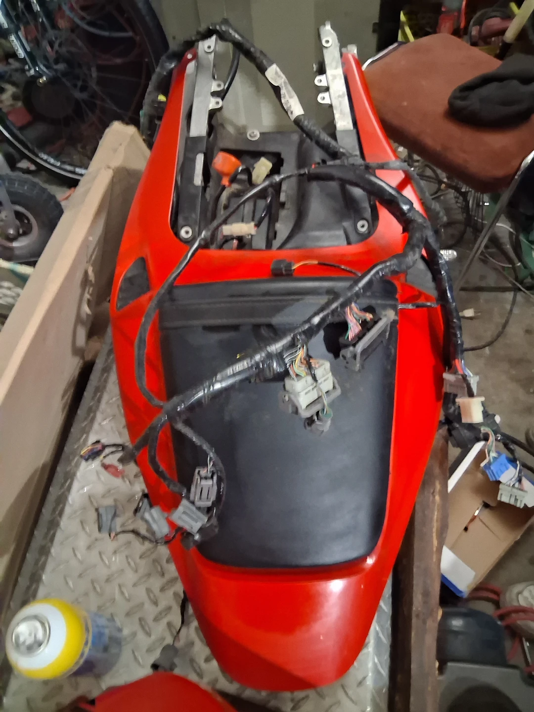 Red Motorcycle Tail Section with Wiring Harness - photo 3