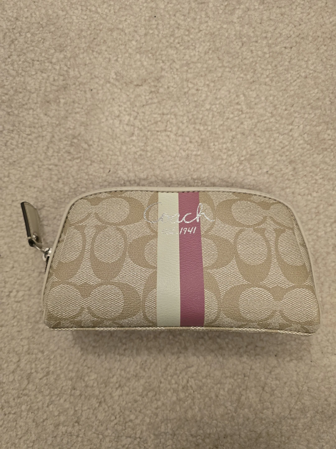 Coach Signature Monogram Cosmetic Pouch