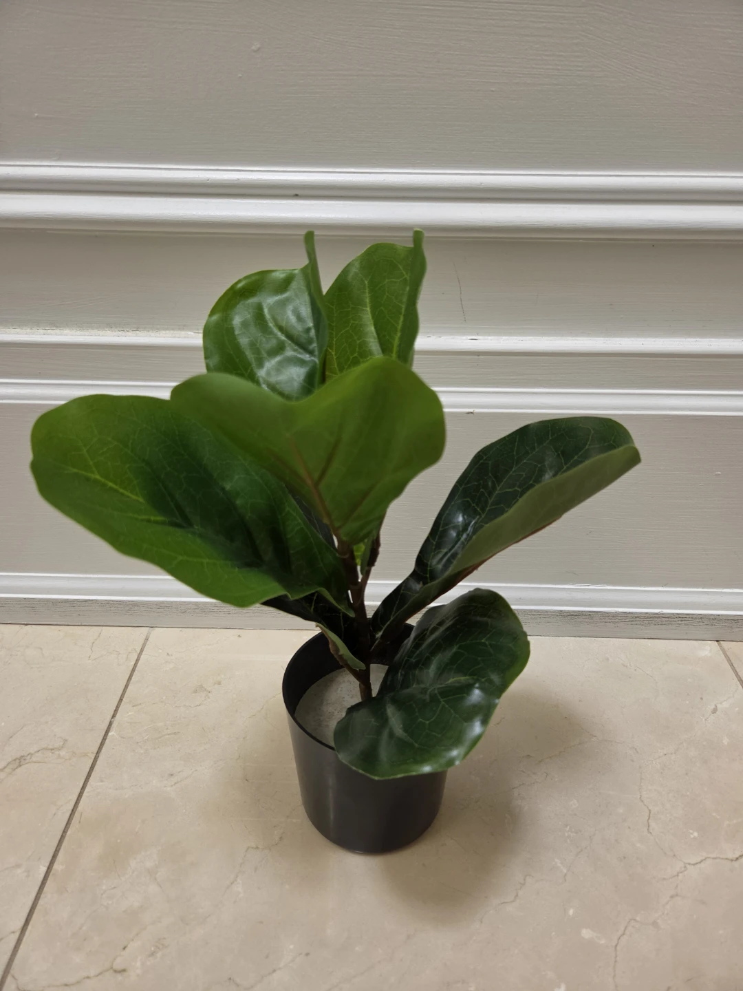 Naturae Décor 12" Artificial Fiddle Leaf Plant in Black Pot - photo 4