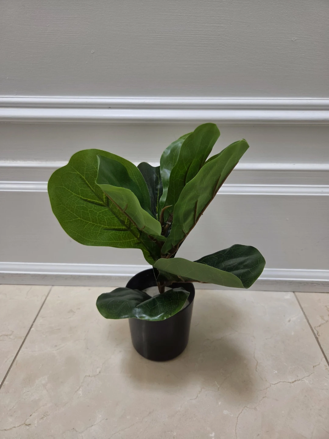 Naturae Décor 12" Artificial Fiddle Leaf Plant in Black Pot - photo 5