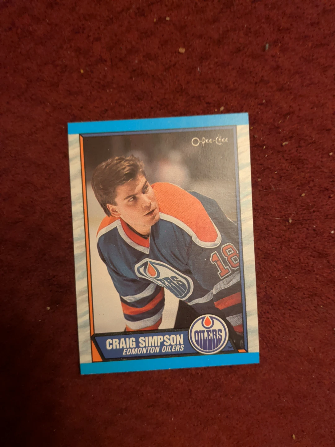 1989 O-Pee-Chee Craig Simpson #99 Edmonton Oilers Hockey Card