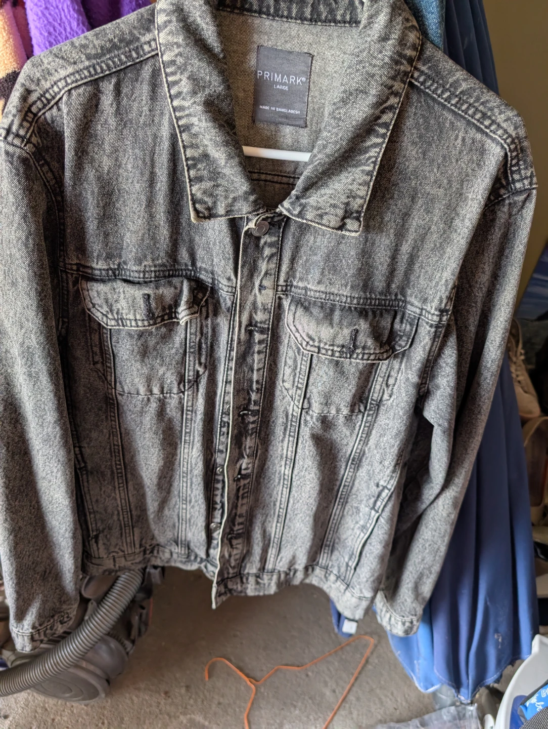 Primark Grey Wash Denim Jacket - Large