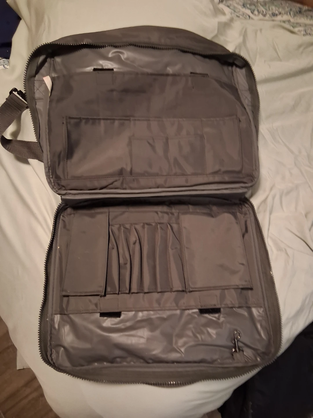 Grey Messenger Bag with Organizer Pockets - photo 2