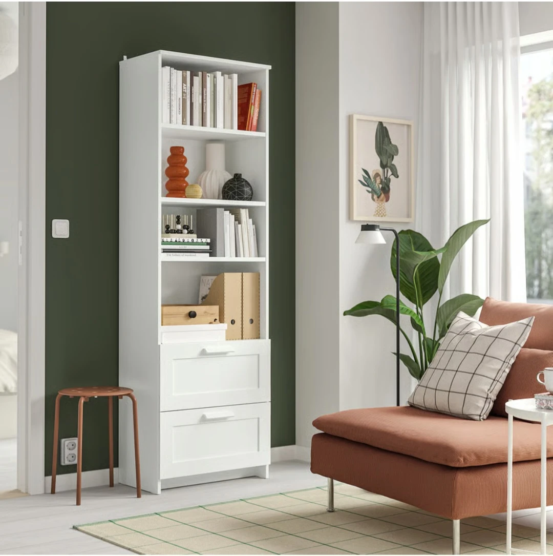 IKEA BRIMNES White Bookshelf with 2 Drawers - photo 4