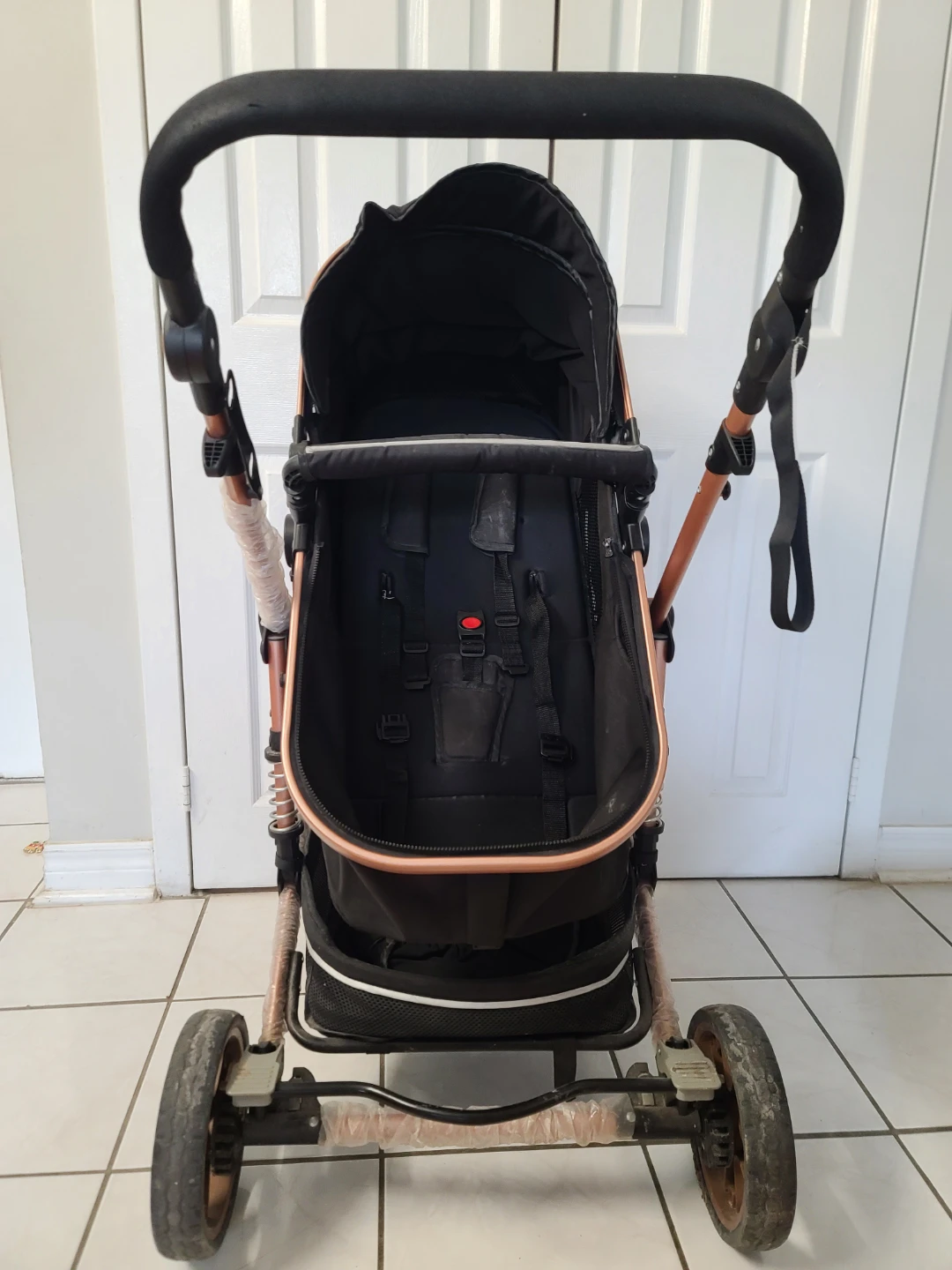 Magic ZC - Black & Rose Gold Baby Bassinet Stroller - photo 4