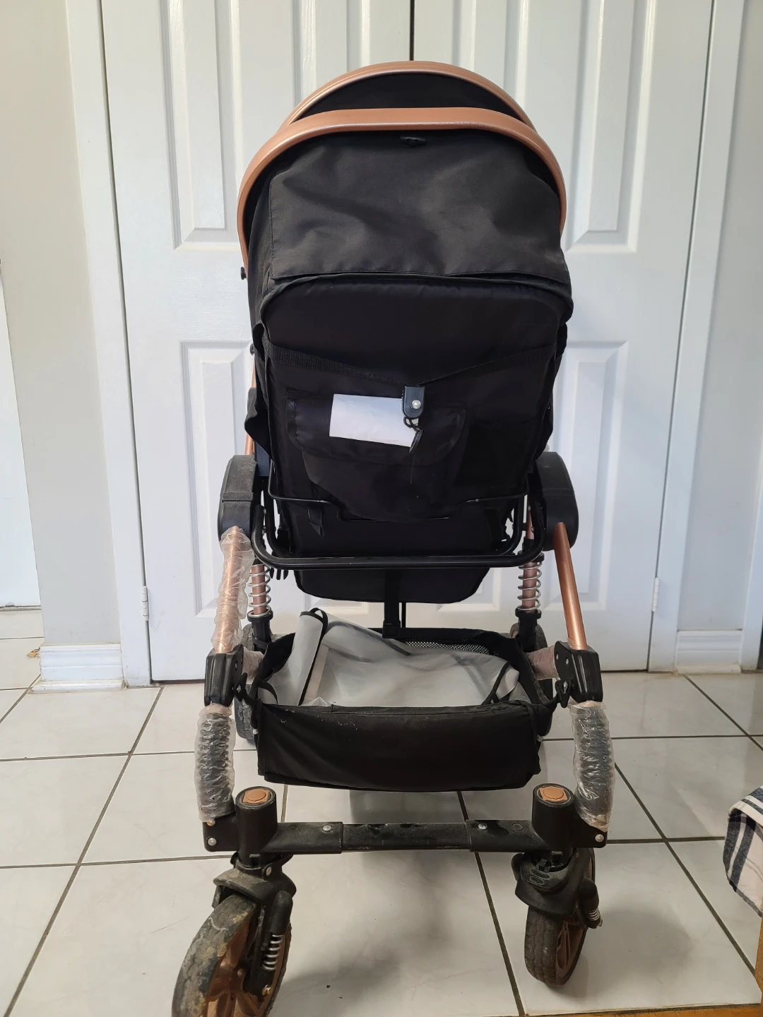 Magic ZC - Black & Rose Gold Baby Bassinet Stroller - photo 5