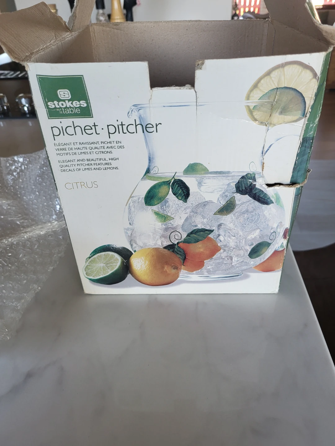 Glass Pitcher with Lemon and Lime Design - photo 2