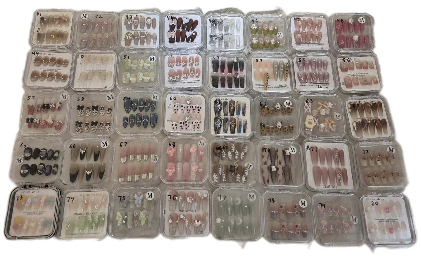 Assorted Hand-Made Press-On Nails (Various Designs) - photo 2