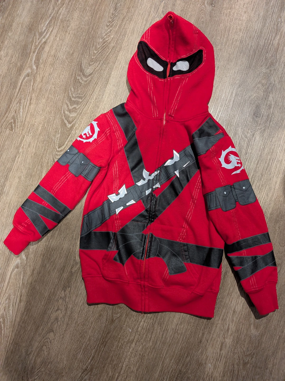 Peepin & Creepin Red Ninja Hoodie S/P