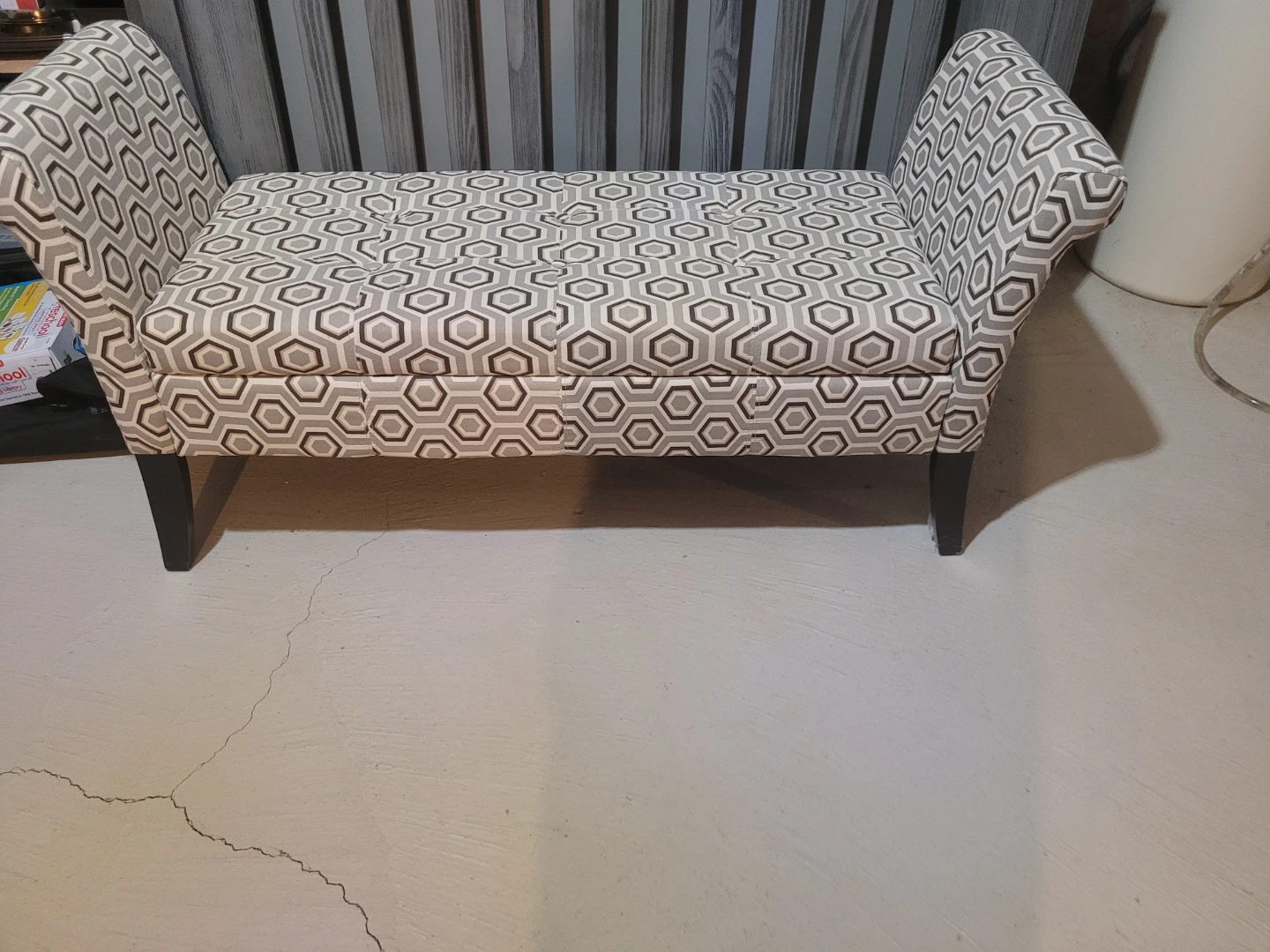Patterned Storage Bench Ottoman