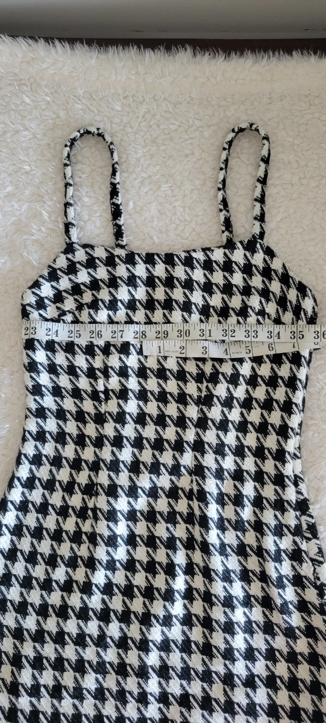 Houndstooth Mini Dress - Black and White - photo 5