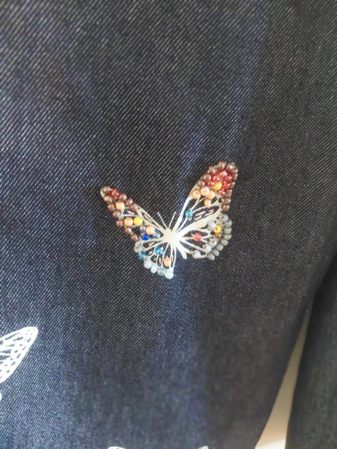 Custom madeDenim Pants with Butterfly Embroidery - photo 2
