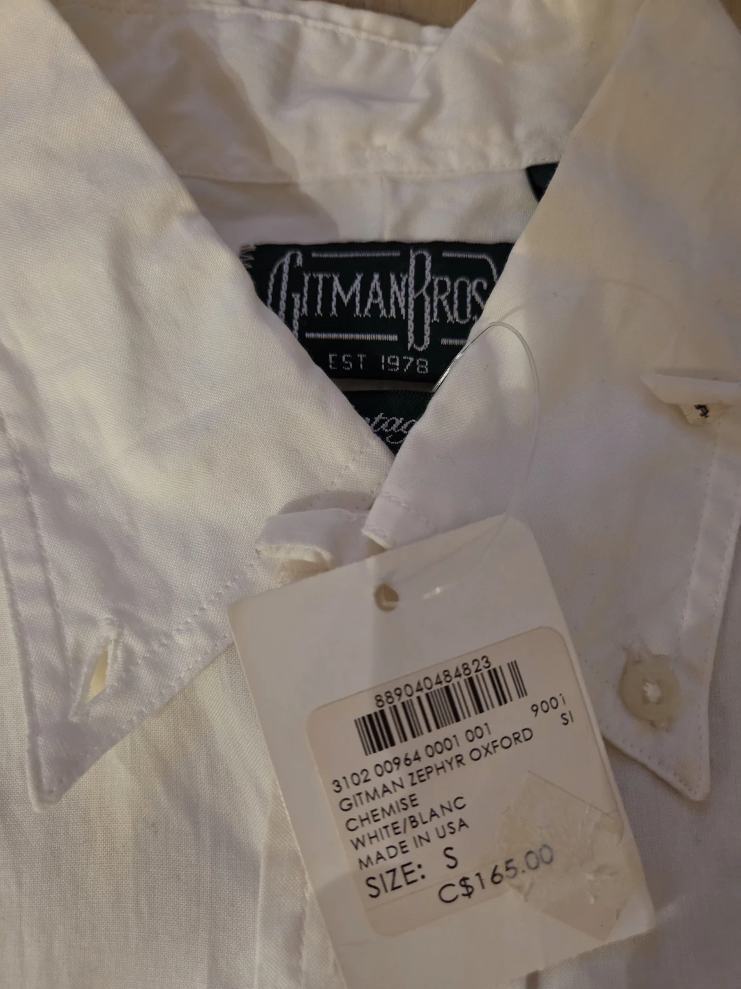 Gitman Bros White Zephyr Oxford Shirt Size S - photo 4