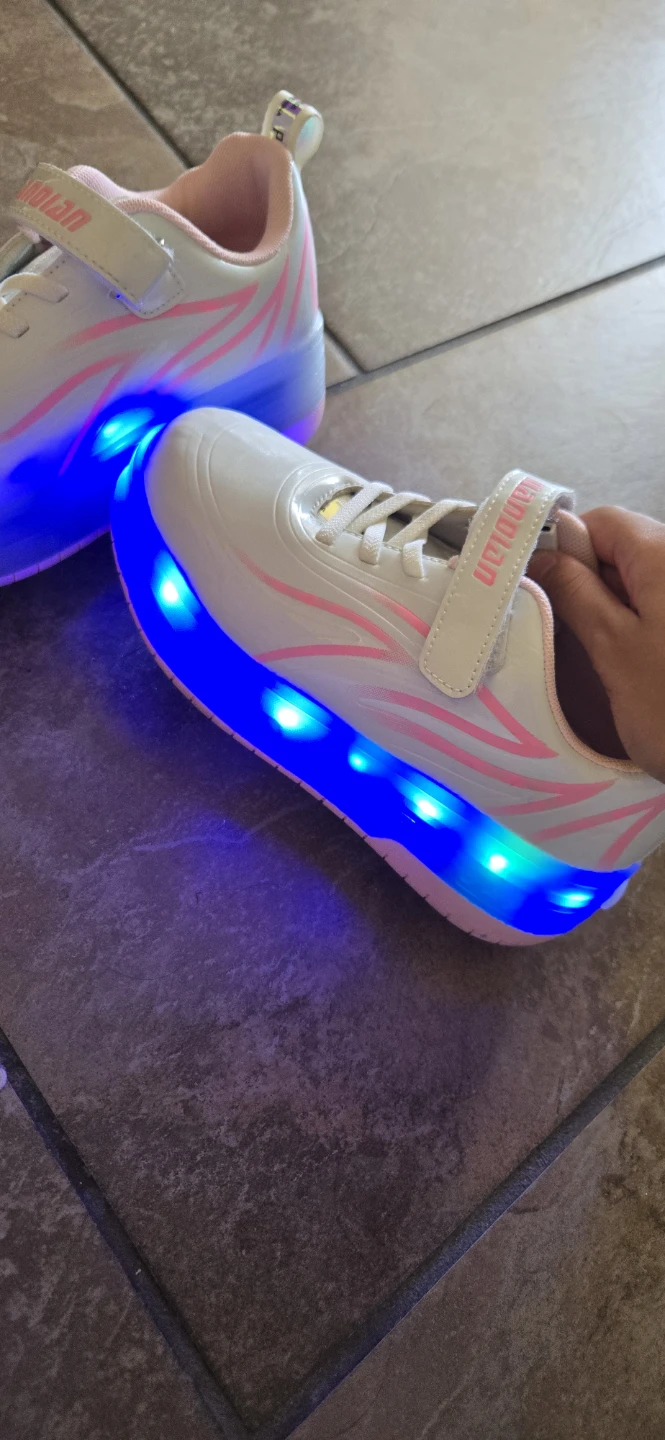 JIANDIAN Light-Up Roller Shoes - White/Pink - photo 5