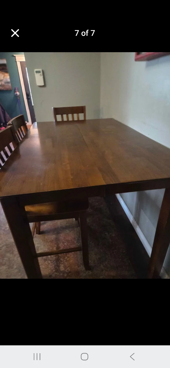Wooden Dining Pub Style  Table and Chairs Set - photo 4