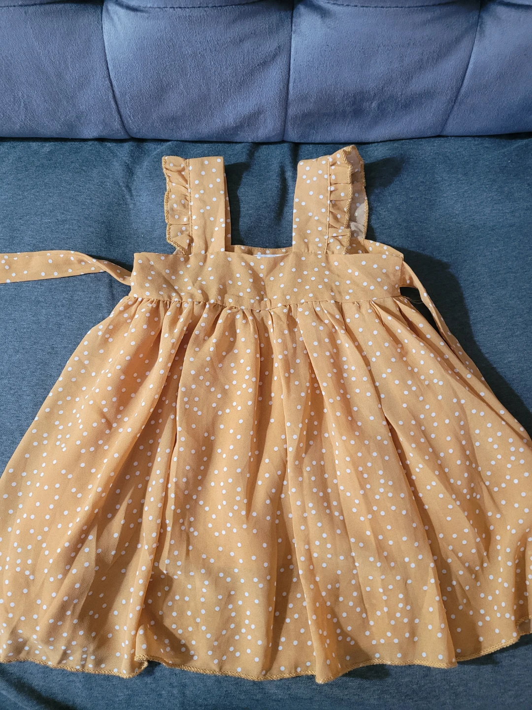 Girls' Yellow Polka Dot Sundress - photo 3