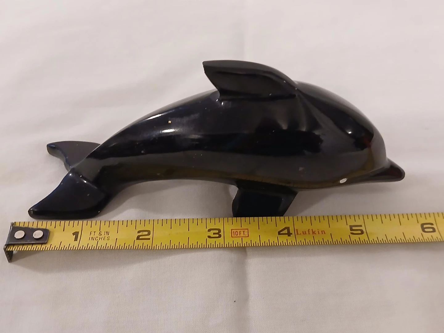 Black Ceramic Dolphin Figurine. Pick up only. - photo 2