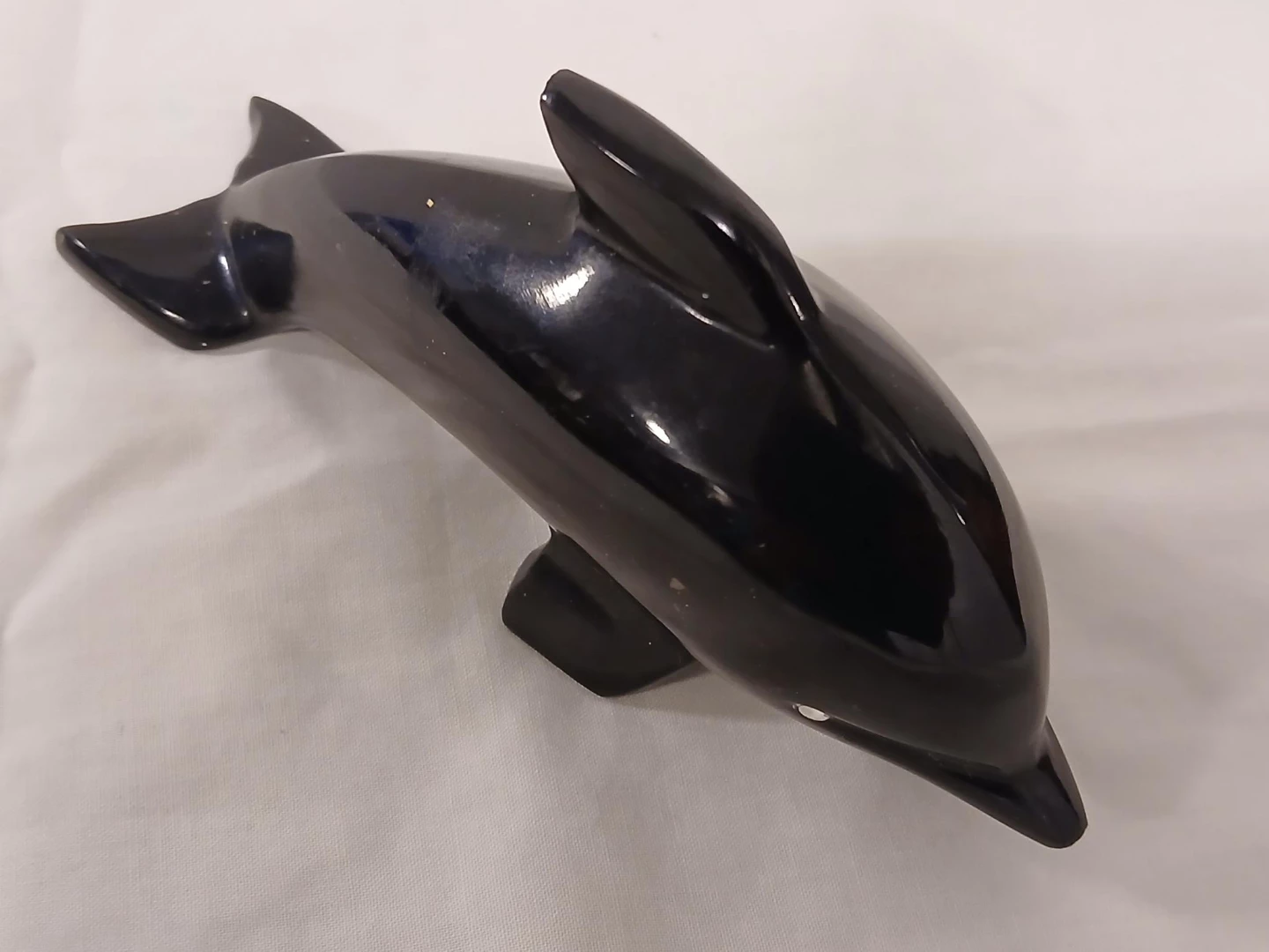 Black Ceramic Dolphin Figurine. Pick up only. - photo 3
