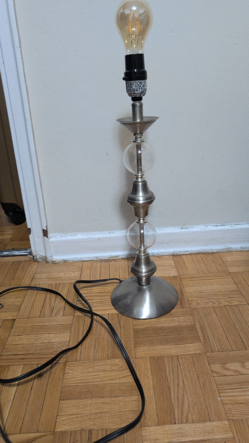 Silver and Clear Ball Accent Table Lamp