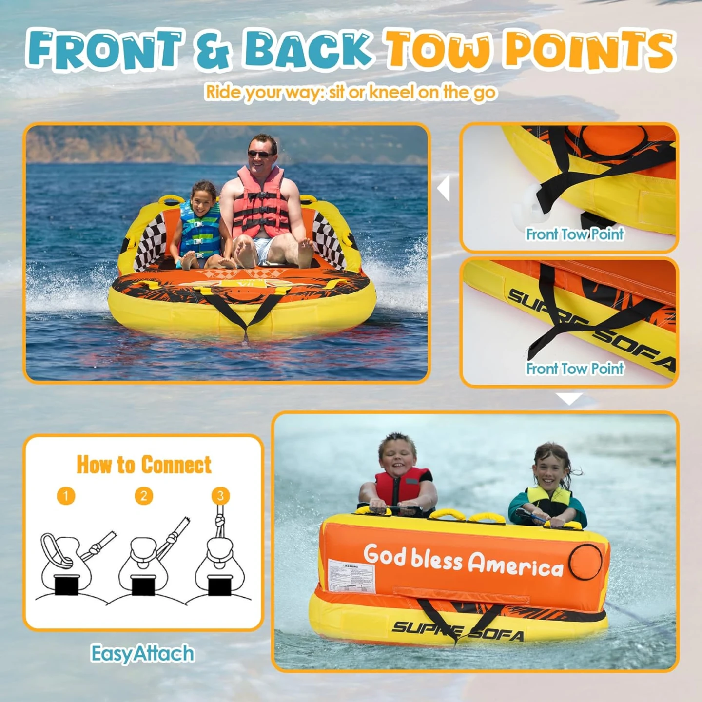 2 Person Boat Towable Water Tube Sofa - photo 5