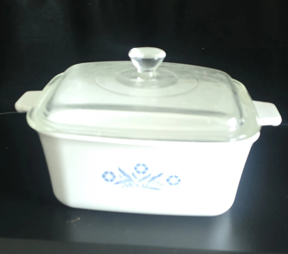 CorningWare Blue Flower Casserole Dish with Lid