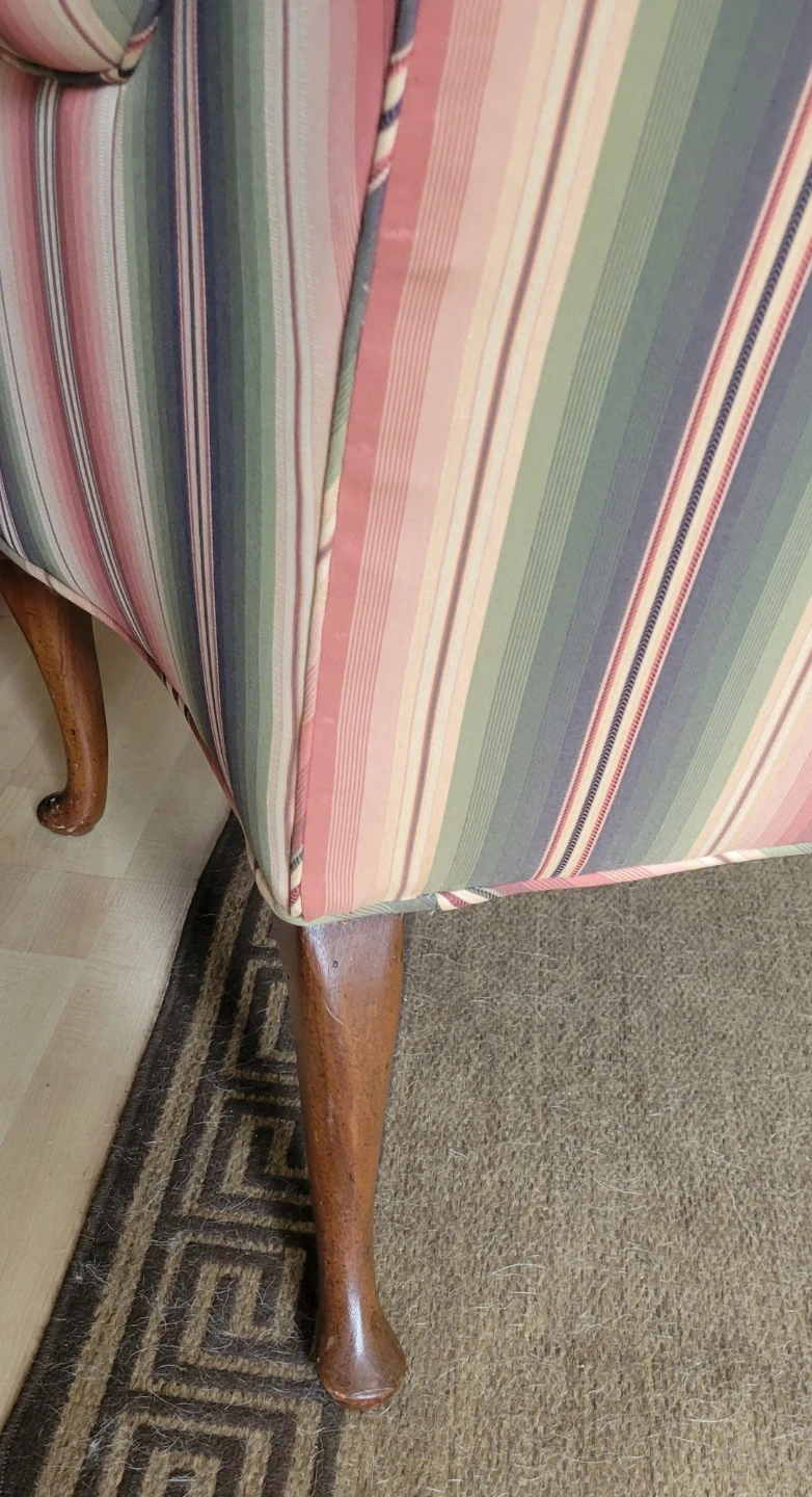 Striped Wingback Armchair