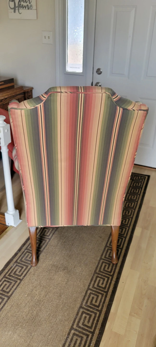 Striped Wingback Armchair - photo 2