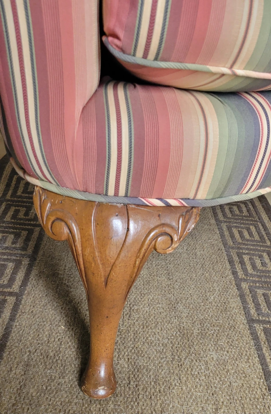 Striped Wingback Armchair - photo 4