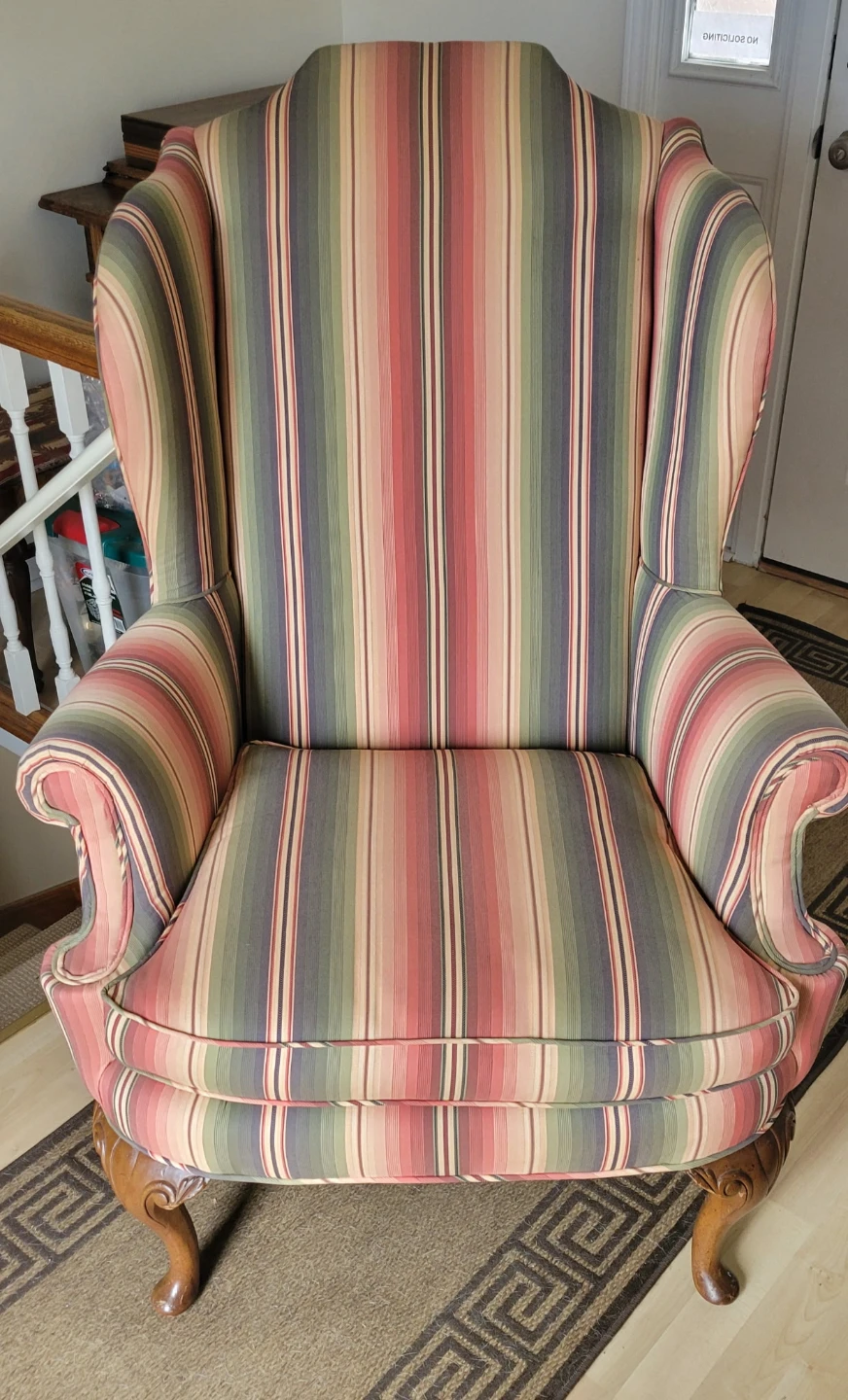Striped Wingback Armchair - photo 5