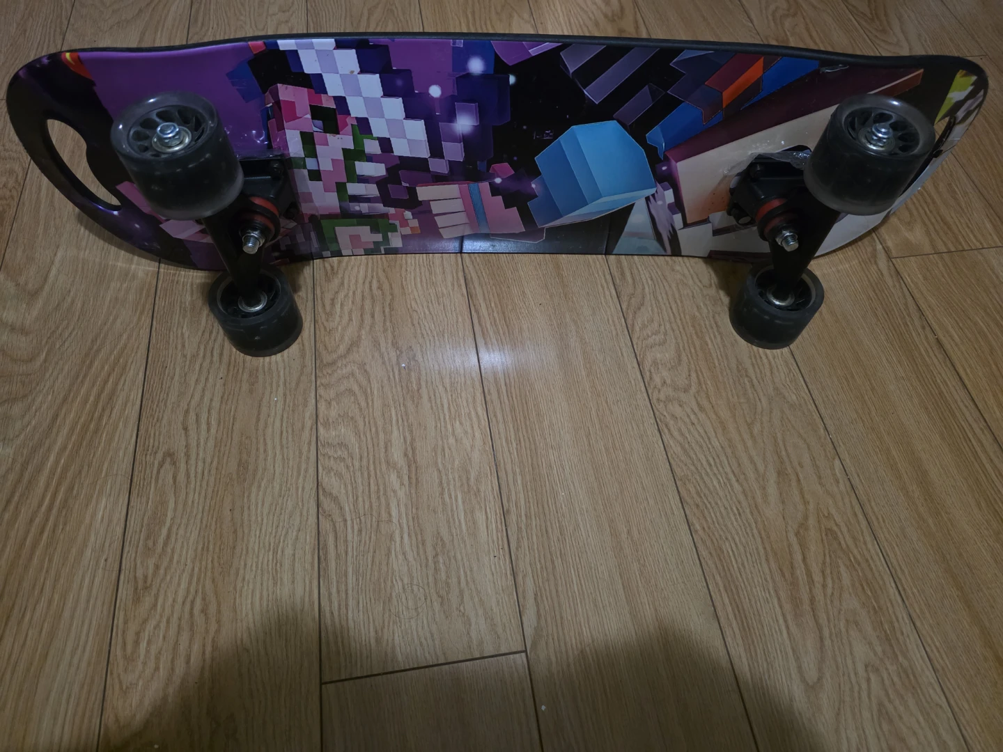 Pixel Art Skateboard with Light-Up Wheels - photo 4