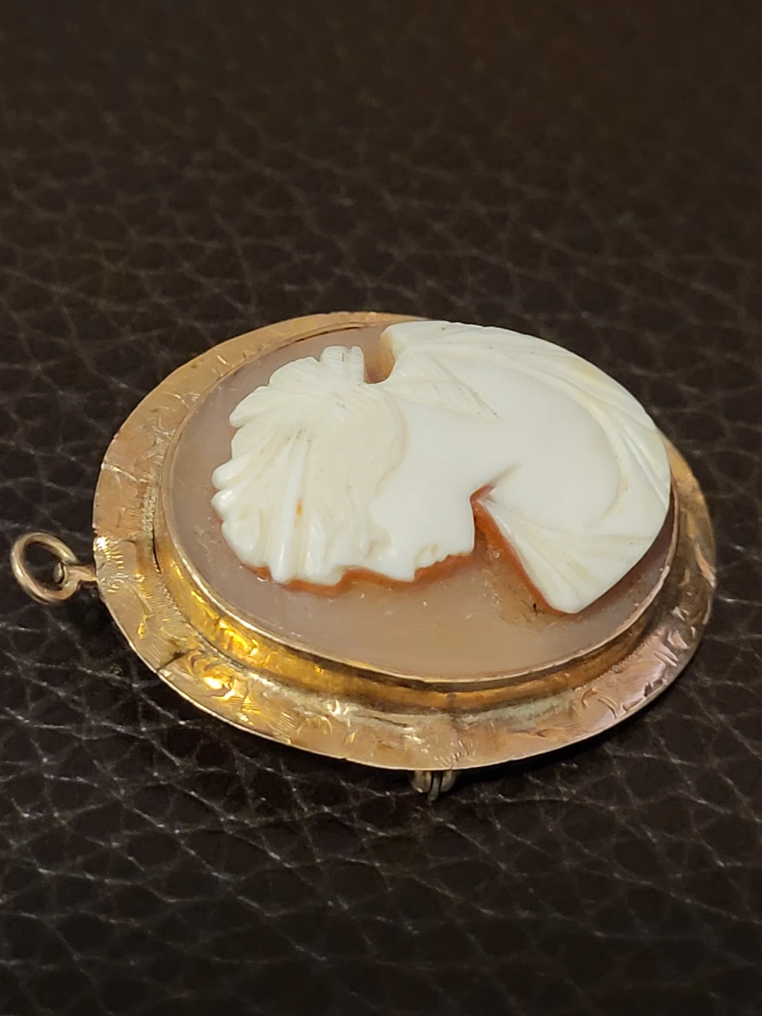 Antique 9K Gold Cameo Pendant / Pin - photo 5
