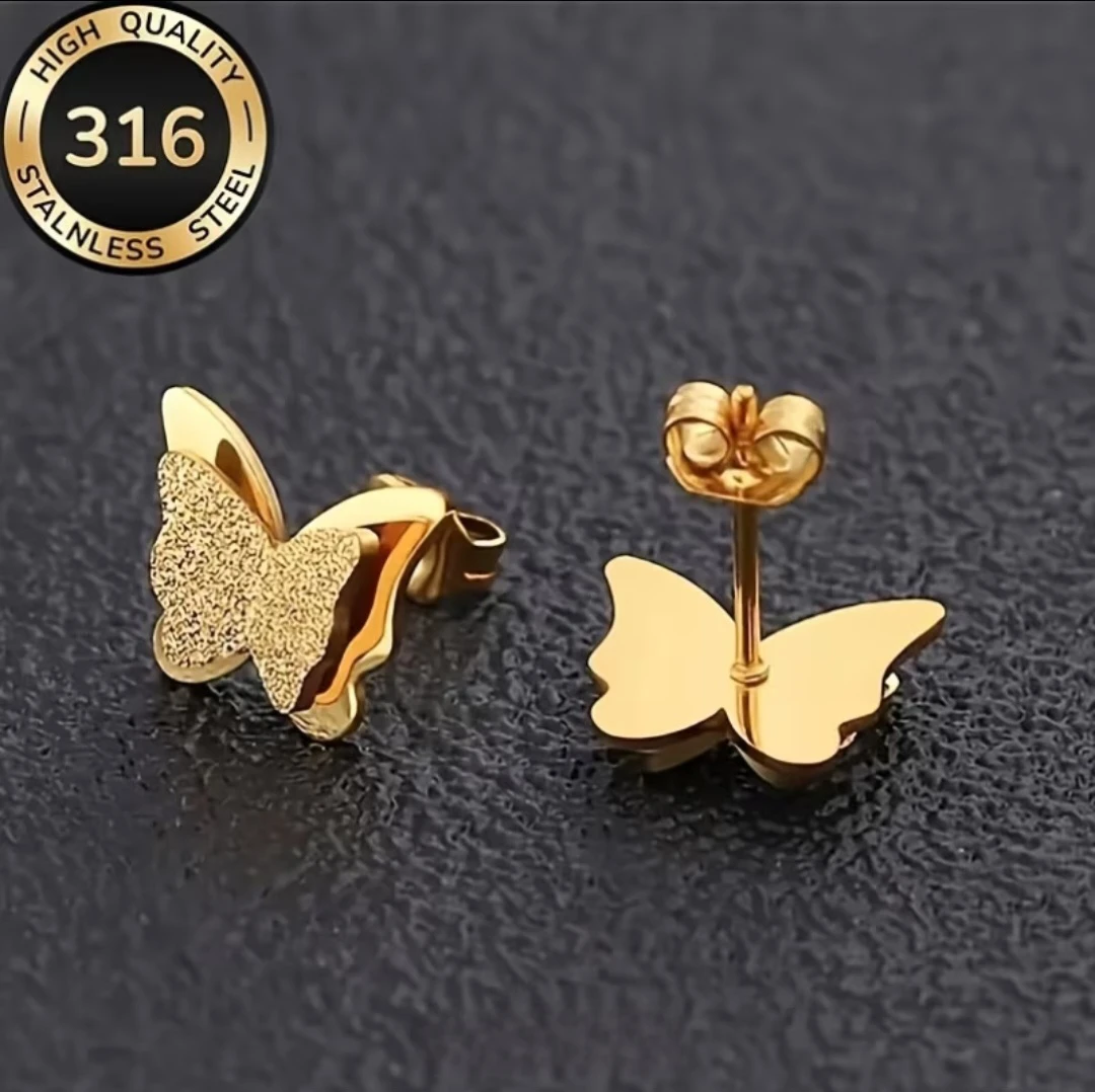 Golden Butterfly Earrings. *Brand New*